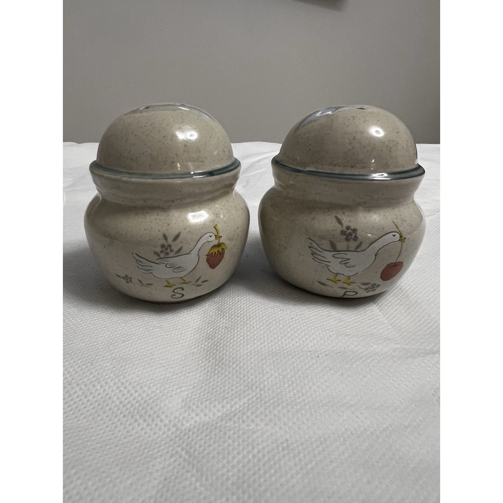Vtg International Marmalade Geese Salt & Pepper Shakers Cottagecore Farmhouse